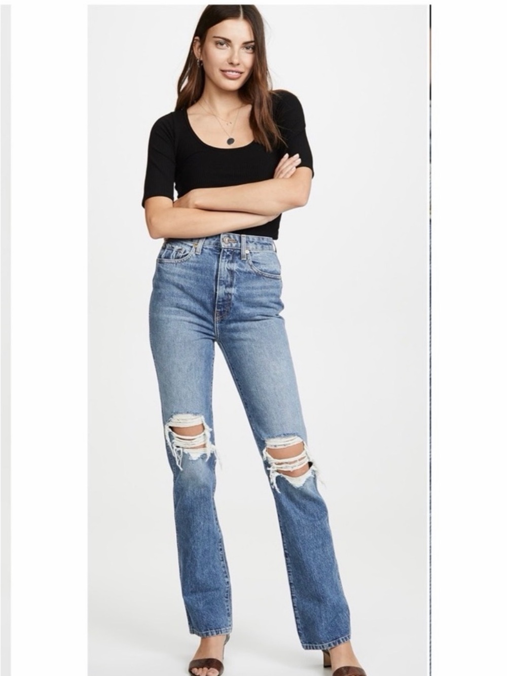 Khaite Danielle High Rise Stovepipe Jeans in Portland Wash 26 NWOT